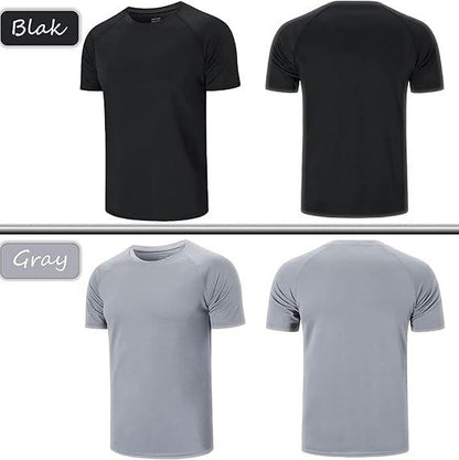 2024 Summer Men'S Solid Crew Neck Regular Sleeve, Moisture Wicking Active Sleeve T-Shirt, Back to School Clothing, Men'S Work Out Gym Wear